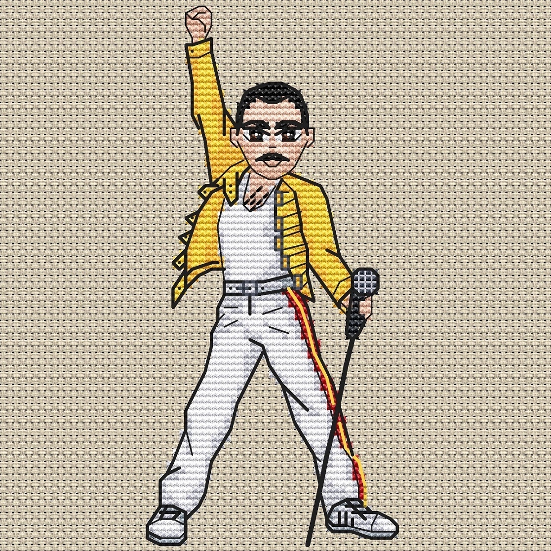 Freddie Mercury Cross Stitch Pattern фото 1