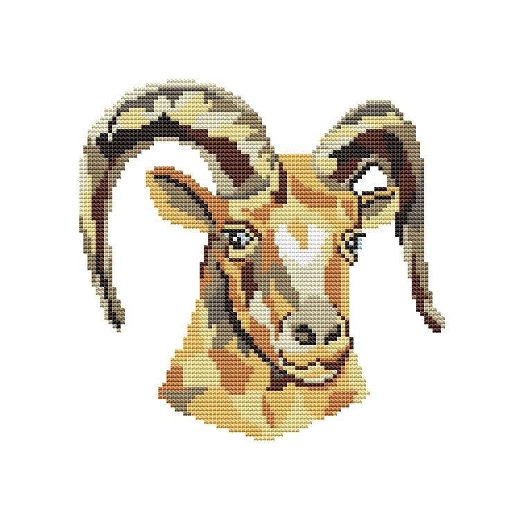 Goat Modern Cross Stitch Pattern фото 1