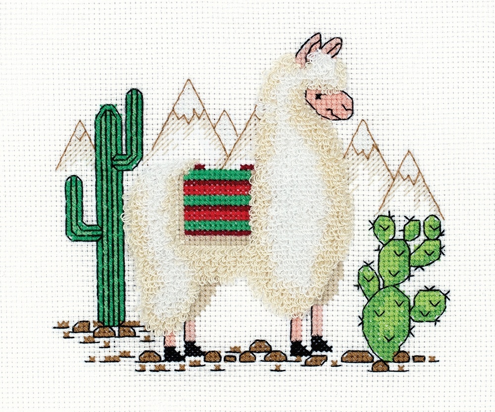 White Llama Cross Stitch Kit фото 1