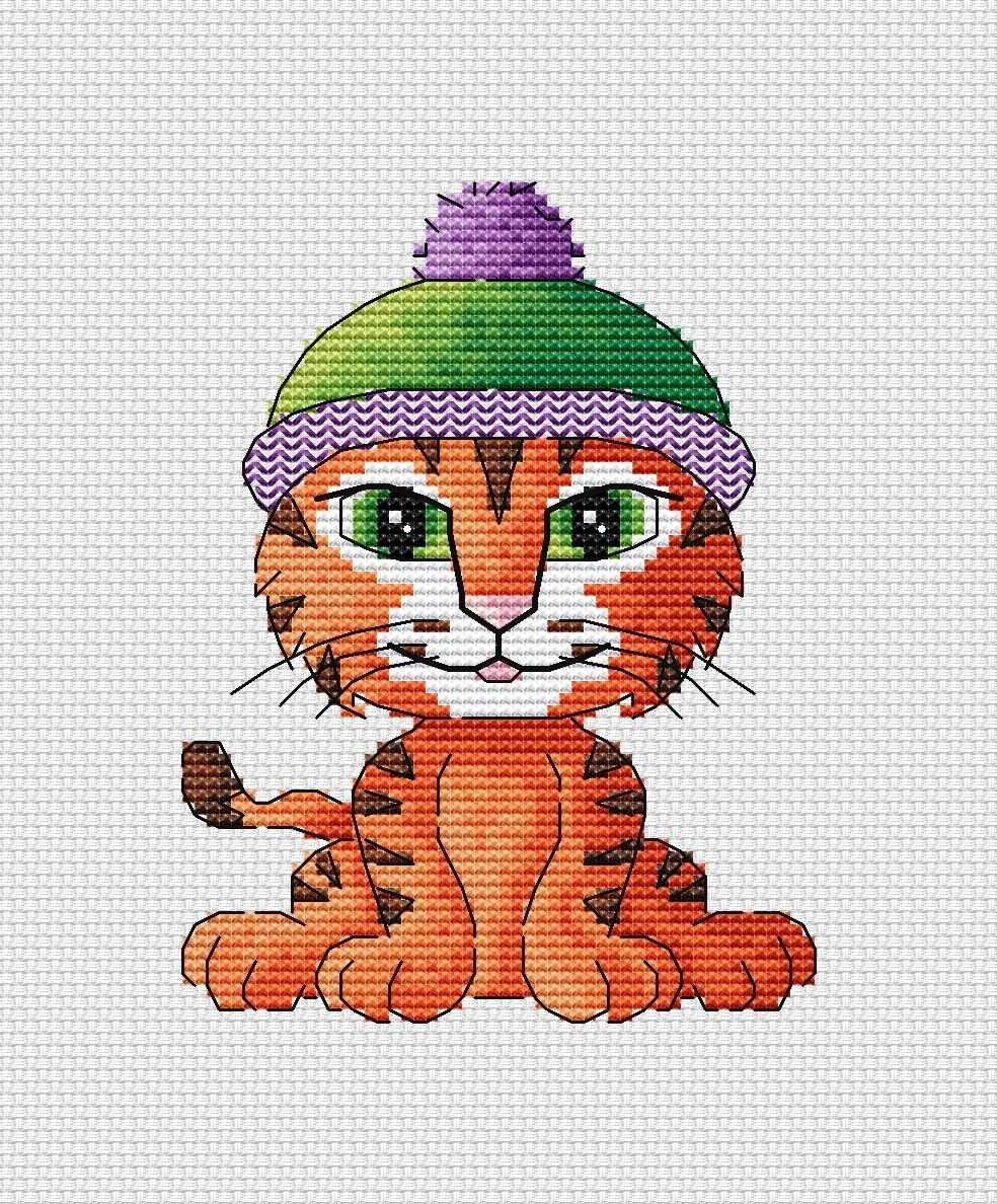 Tiger John Cross Stitch Pattern фото 1