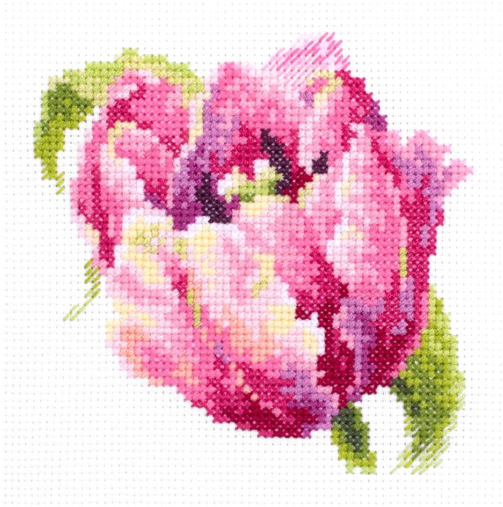 Pink Tulip Cross Stitch Kit фото 1