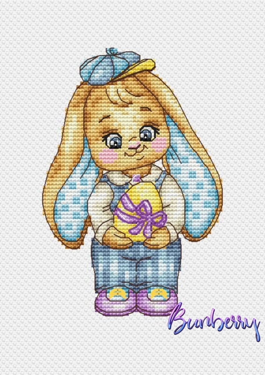 Cute Bunny. Boy Cross Stitch Patterns фото 1
