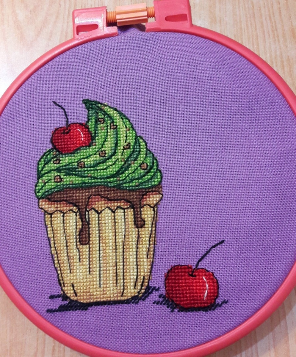 Cherry Cupcake Cross Stitch Pattern фото 2