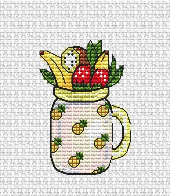 Fruity Glass Cross Stitch Pattern фото 1