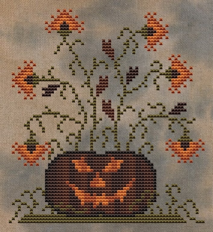 Spooky Pumpkin Cross Stitch Pattern фото 1