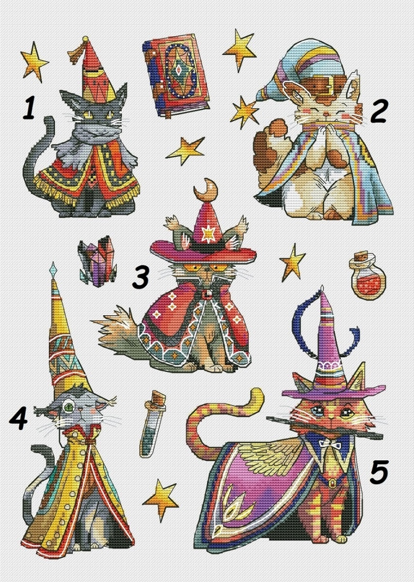 Cats Mages Cross Stitch Pattern фото 1