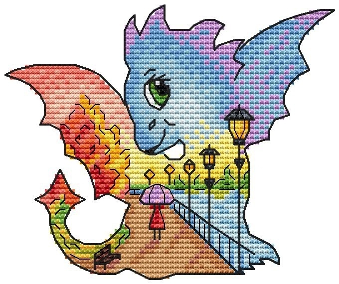 The Dragon. November Cross Stitch Pattern фото 1