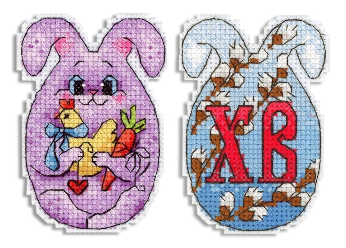 Easter Bunny with Chicken Cross Stitch Kit фото 1
