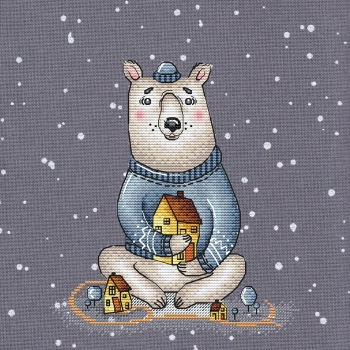 Winter Bear Cross Stitch Pattern фото 1