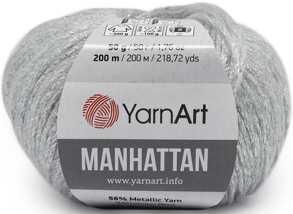 YarnArt Manhattan 7% wool, 7% viscose, 56% metallic, 30% acrylic, 10 Skein Value Pack, 500g фото 2