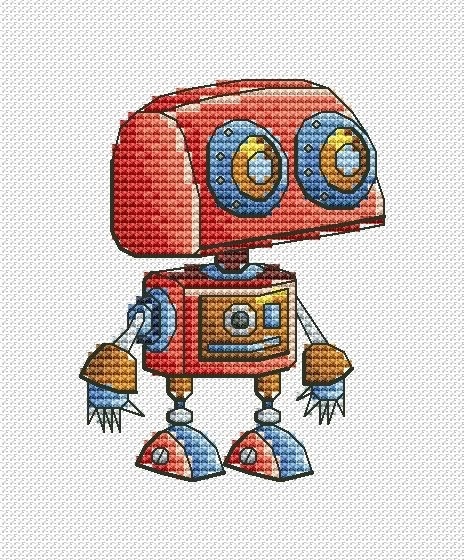 Robot 3 Cross Stitch Pattern фото 1