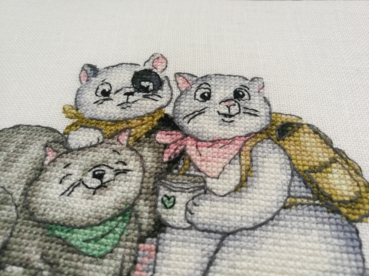 Three Cats on a Blanket Cross Stitch Pattern фото 4