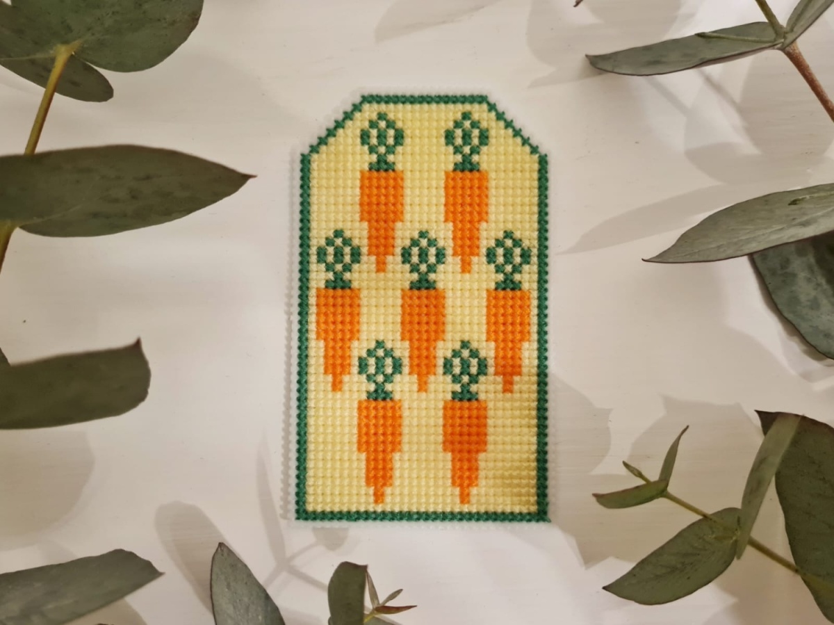 Easter Tag Carrots Cross Stitch Pattern фото 1