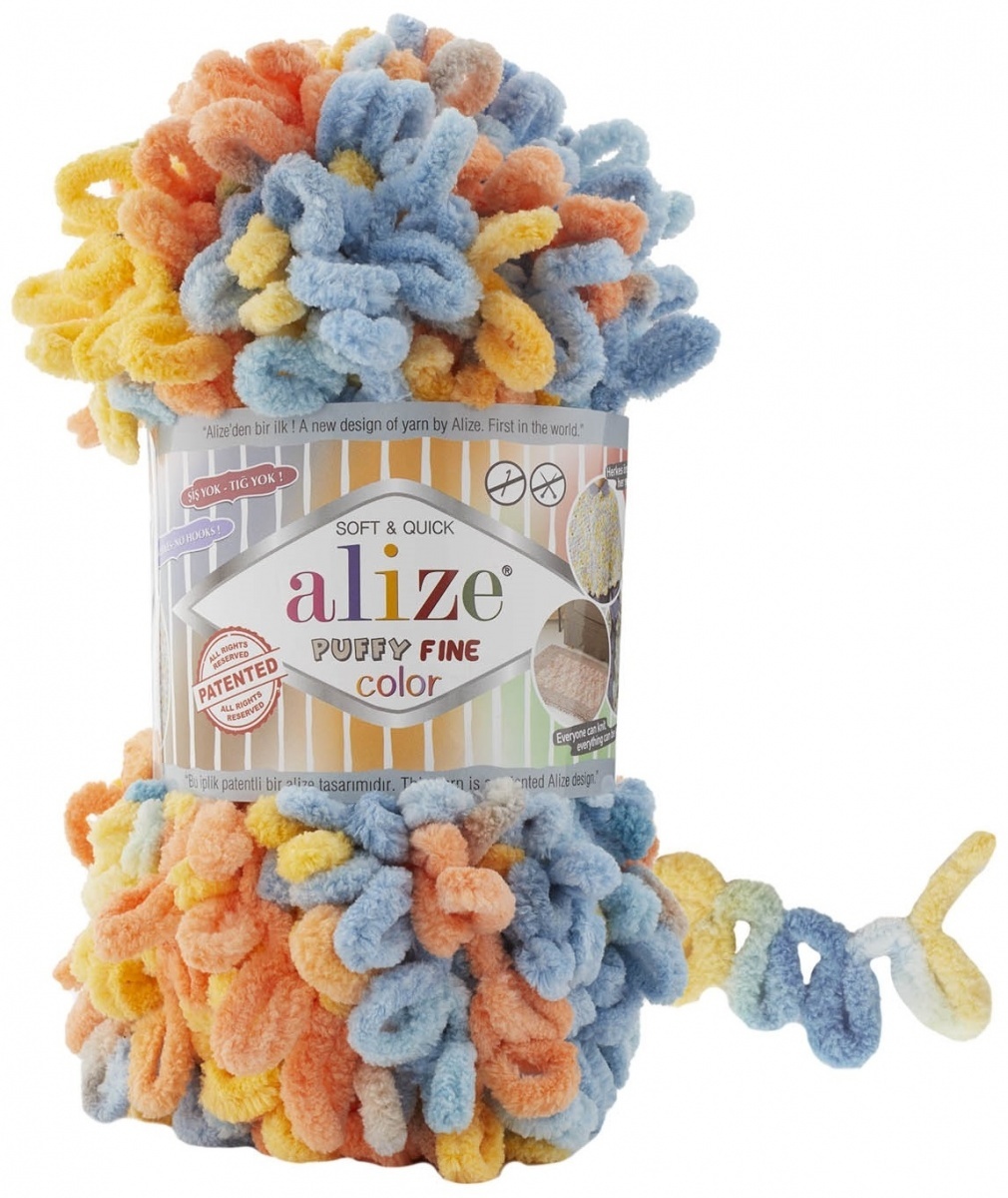 Alize Puffy Fine Color, 100% Micropolyester 5 Skein Value Pack, 500g фото 19