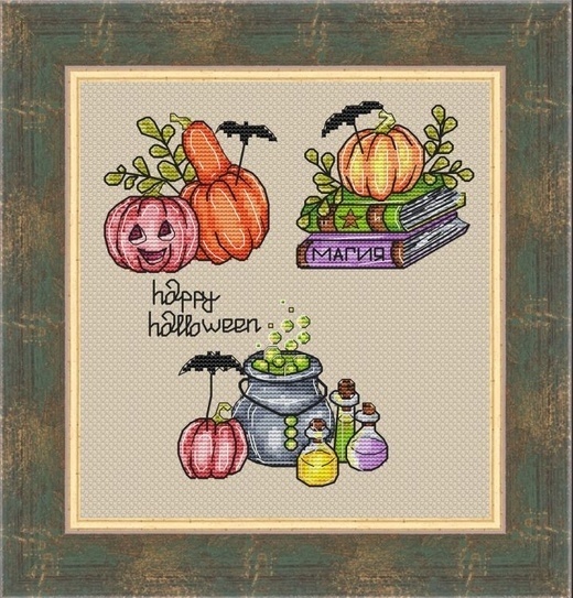 Sampler Halloween Cross Stitch Pattern фото 1