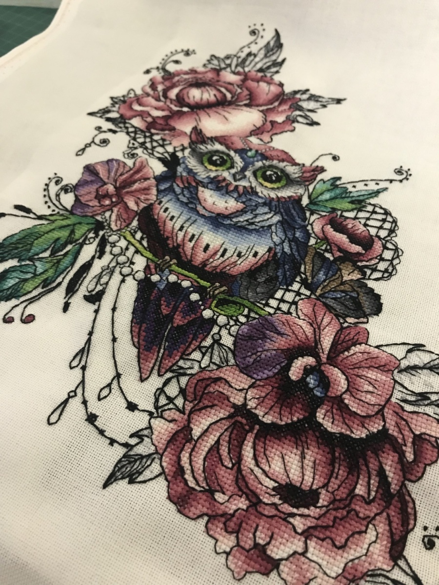 Flower Owl Cross Stitch Pattern фото 2