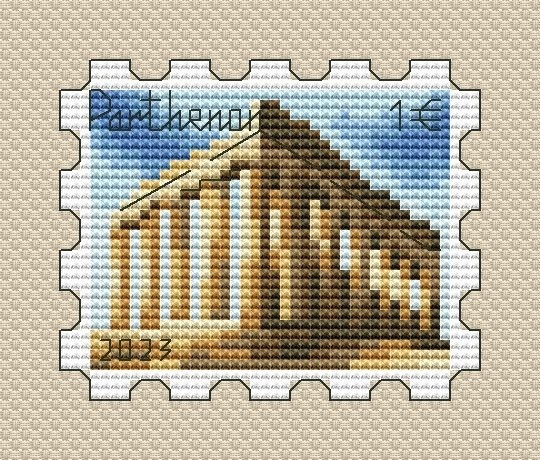 The Parthenon Postage Stamp Cross Stitch Pattern фото 1