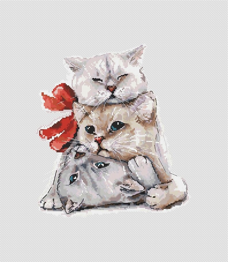 Cats Trio Cross Stitch Pattern фото 2