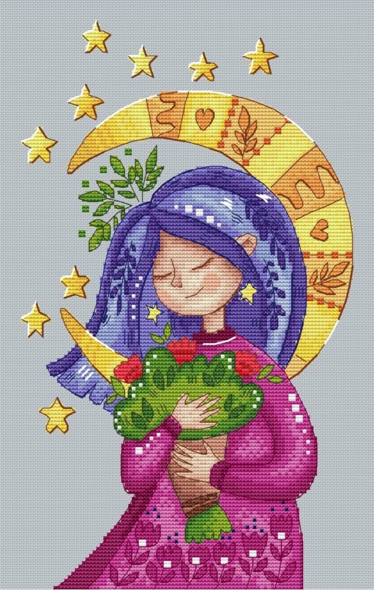 Moon Girl Cross Stitch Pattern фото 1