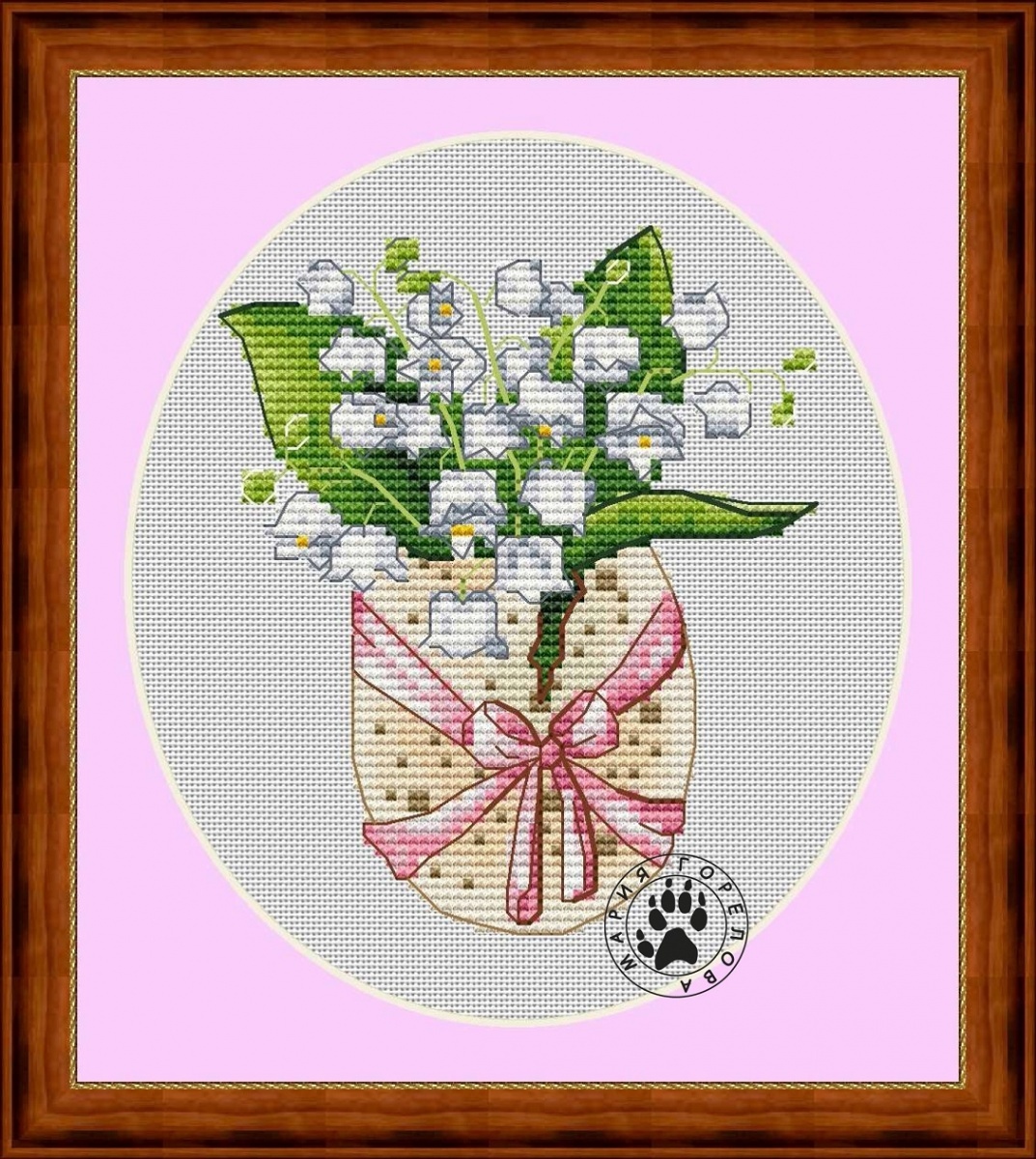 Easter Eggs. Lilies of the Valley Cross Stitch Pattern фото 1