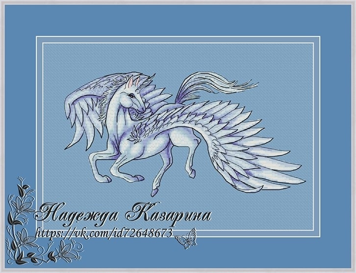 Flying Pegasus Cross Stitch Pattern фото 1