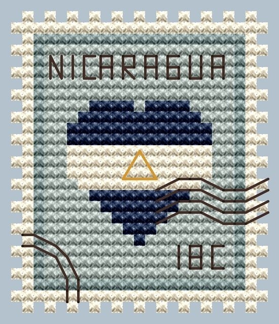 Nicaragua Postage Stamp Cross Stitch Pattern фото 1