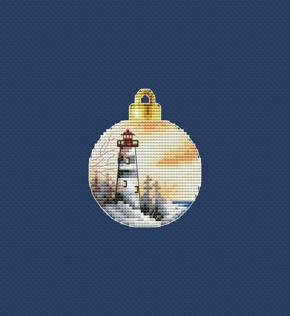 Christmas Bauble. Lighthouse 3-4 Cross Stitch Pattern фото 1