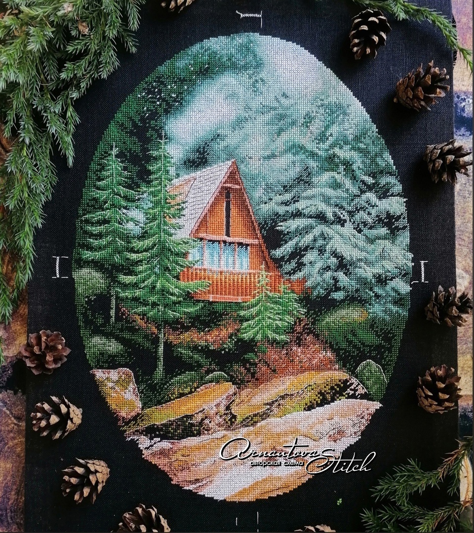 Wooden Cabin Cross Stitch Chart фото 3