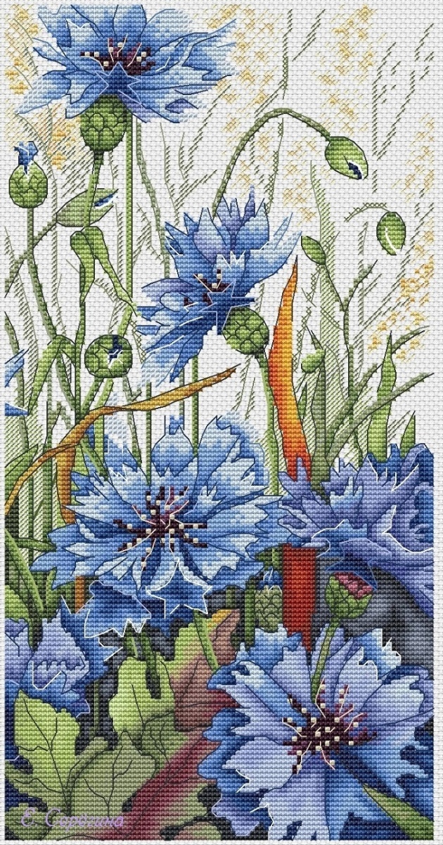 The Cornflowers Cross Stitch Pattern фото 1