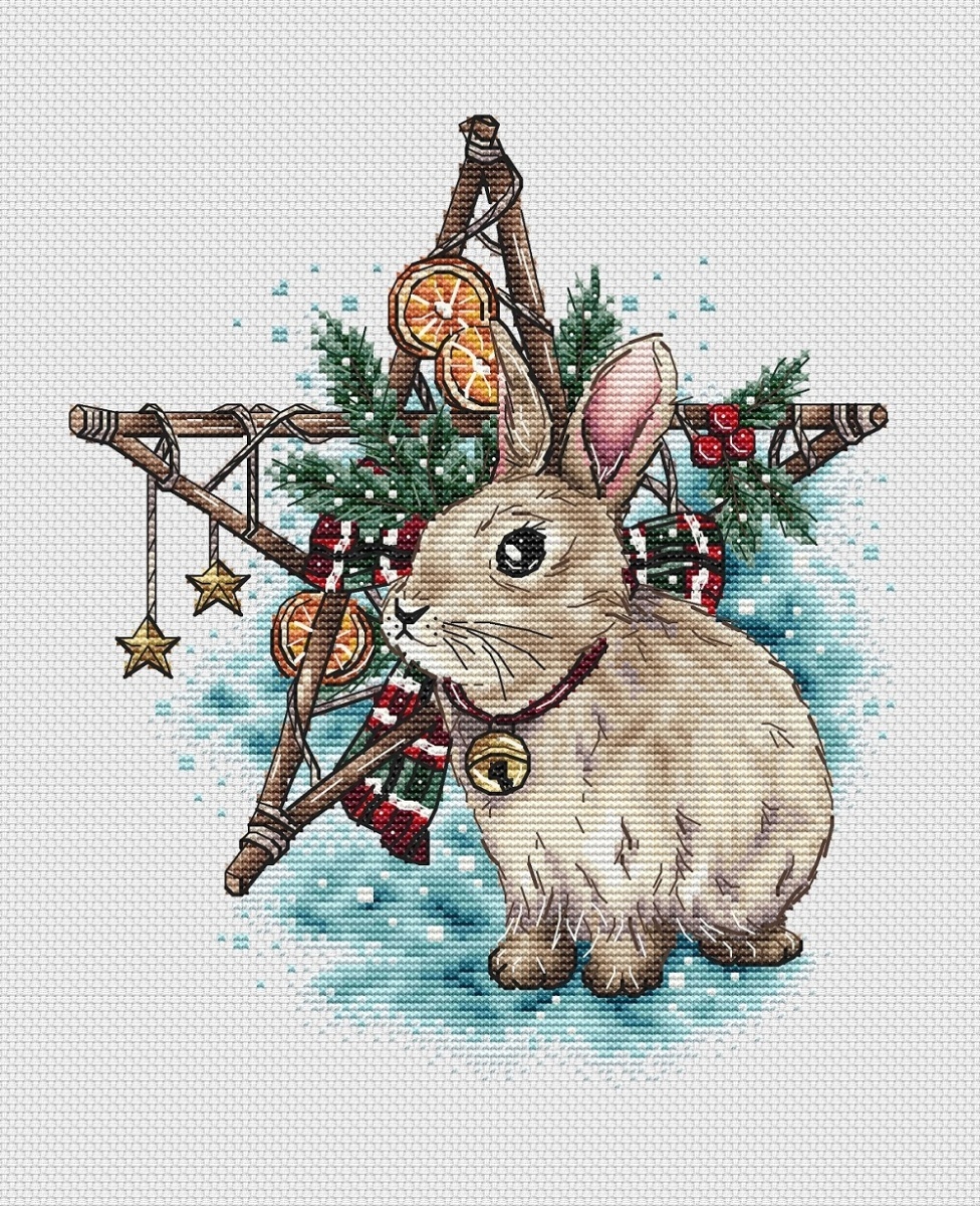 A Christmas Bunny Cross Stitch Chart фото 1