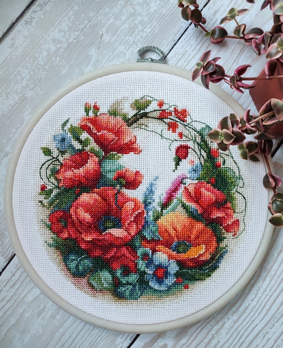 Composition With Poppies Cross Stitch Kit фото 3