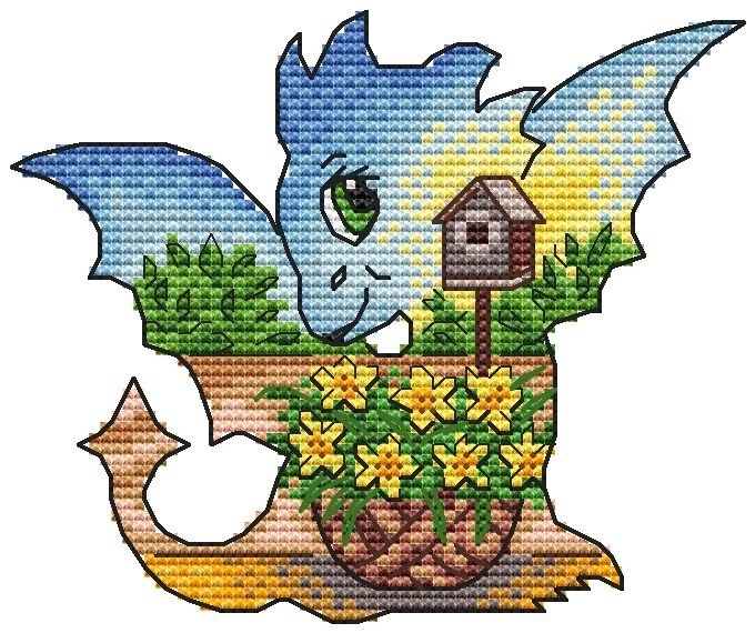 The Dragon. April Cross Stitch Pattern фото 1