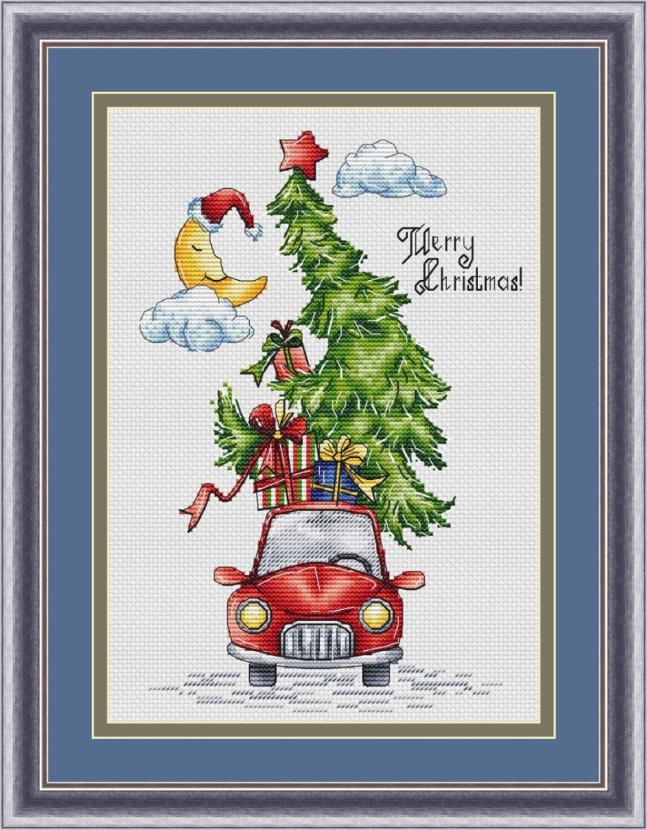 Car with Gifts Cross Stitch Pattern фото 1