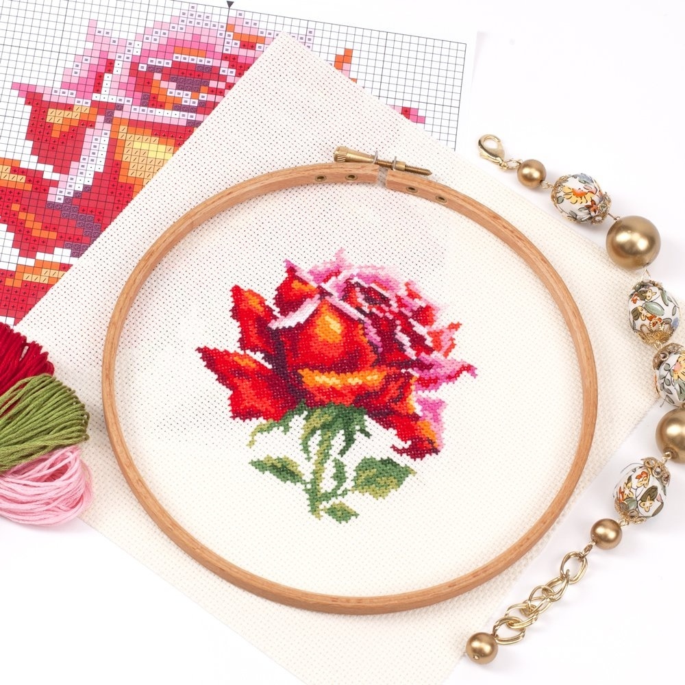 Scarlet Rose Cross Stitch Kit фото 5