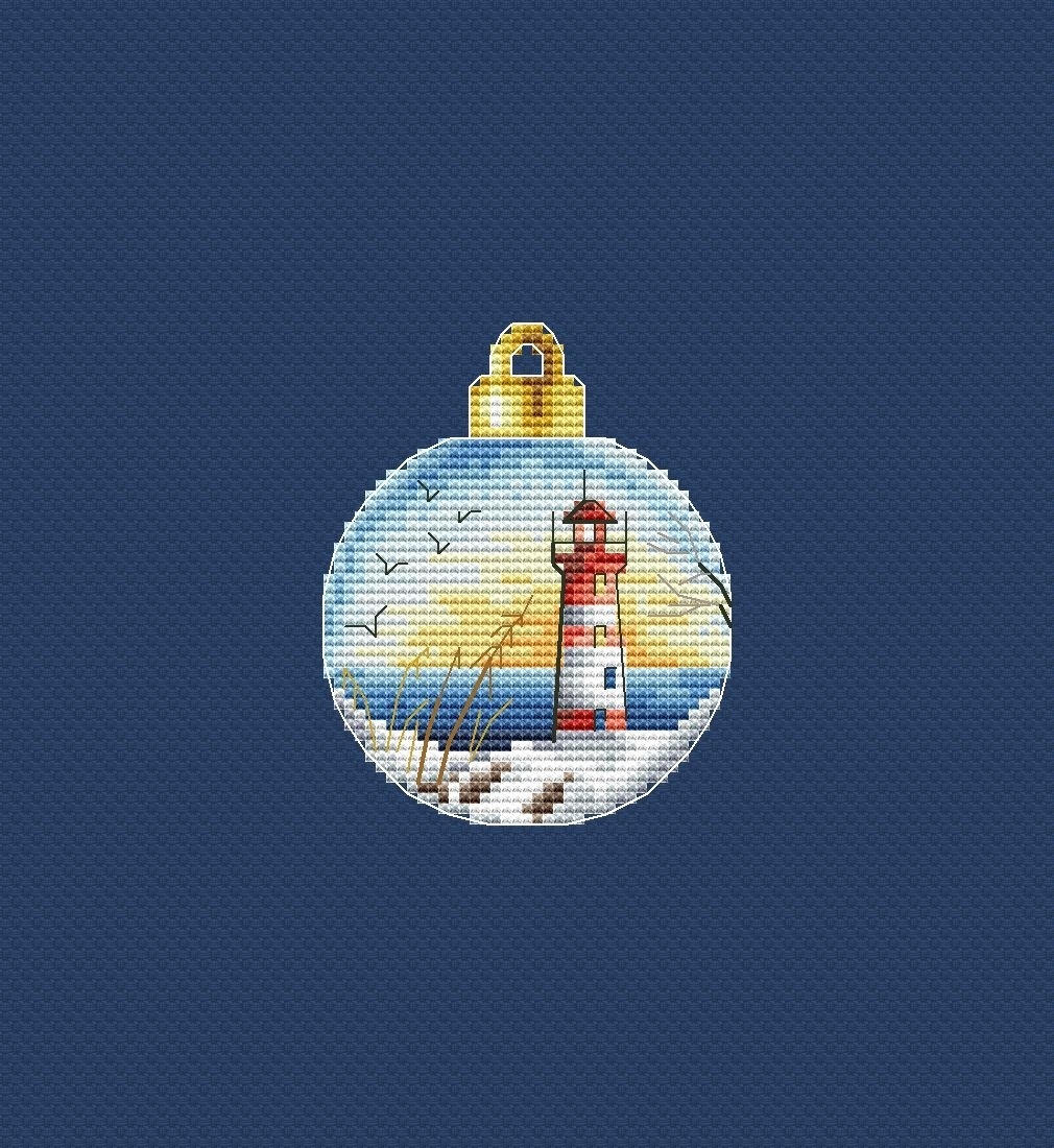 Christmas Bauble. Lighthouse 3-8 Cross Stitch Pattern фото 1