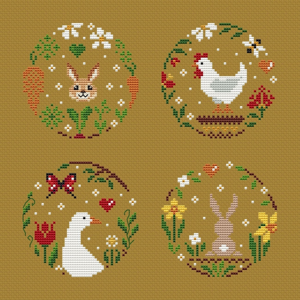 Wreaths. Spring in the Heart Cross Stitch Pattern фото 4