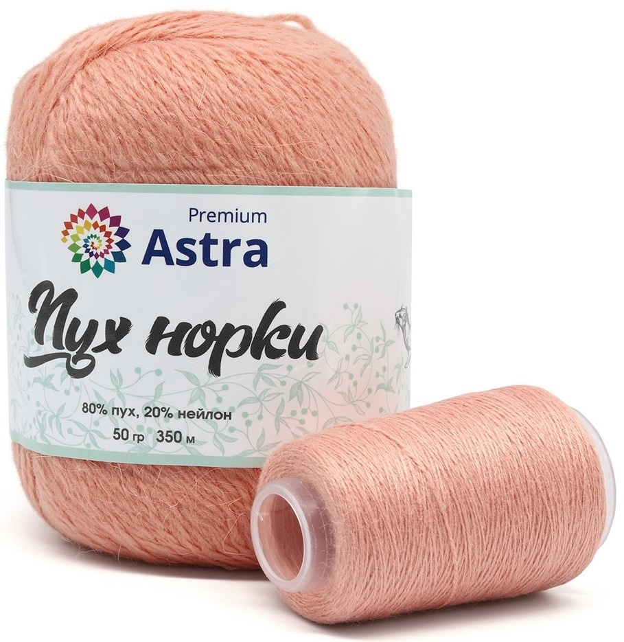 Astra Premium Mink Yarn, 80% mink fluff, 20% nylon, 1 Skein Value Pack, 50g фото 9