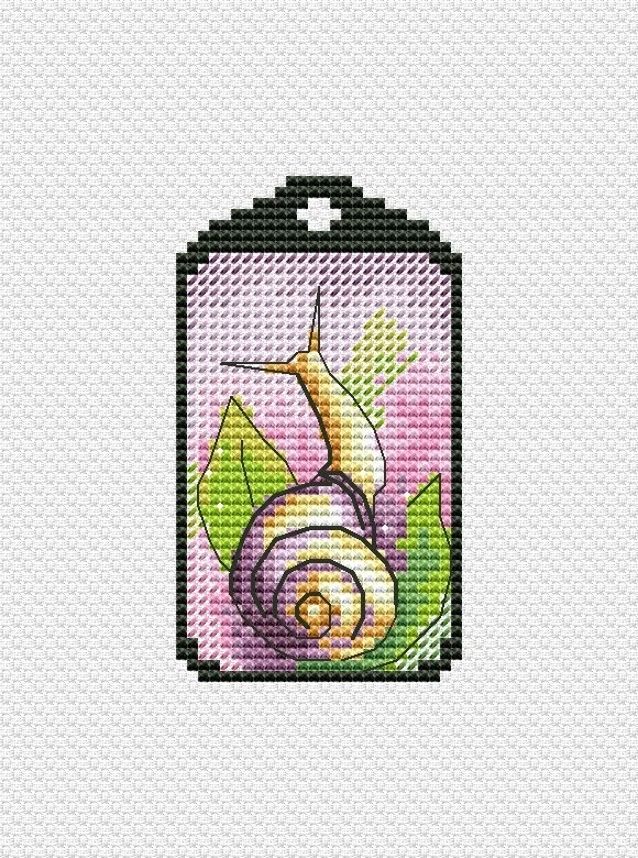 Snail Keychain Cross Stitch Pattern фото 1