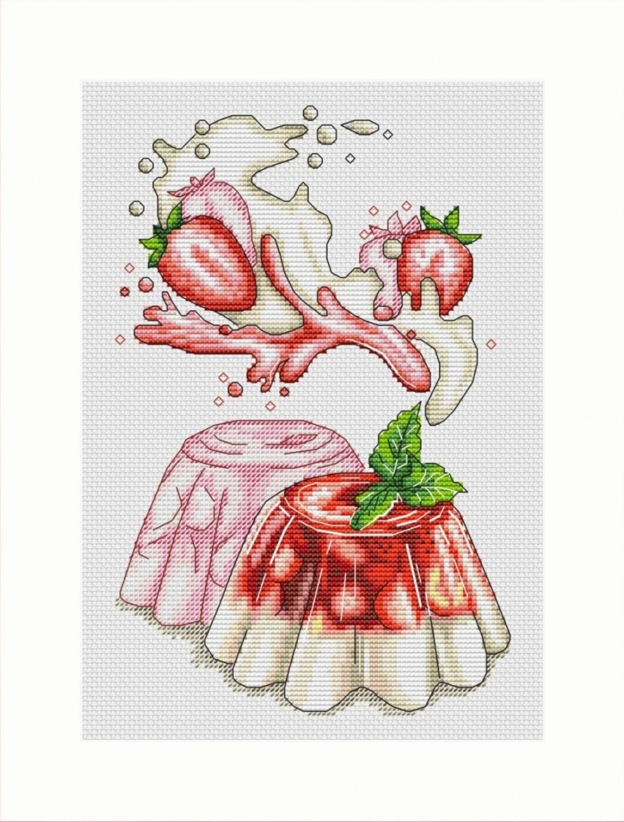 Strawberry Dessert Cross Stitch Pattern фото 1