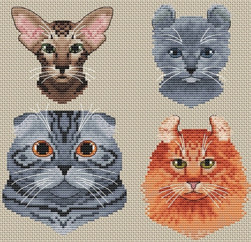 Cute Cats Cross Stitch Pattern фото 1