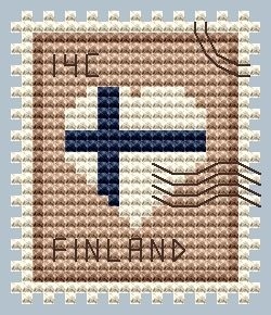 Finland Postage Stamp Cross Stitch Pattern фото 1