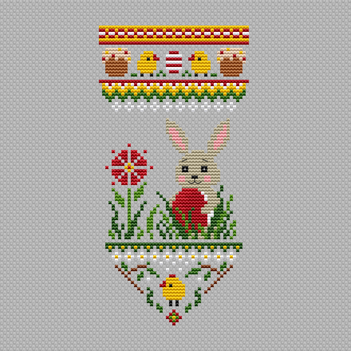 Cute Easter Bunny Cross Stitch Pattern фото 1