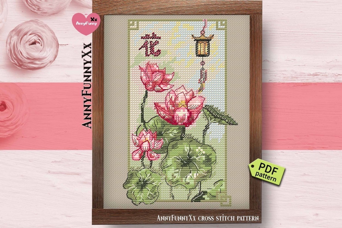 Flowers of the East. Lotus Cross Stitch Pattern фото 11