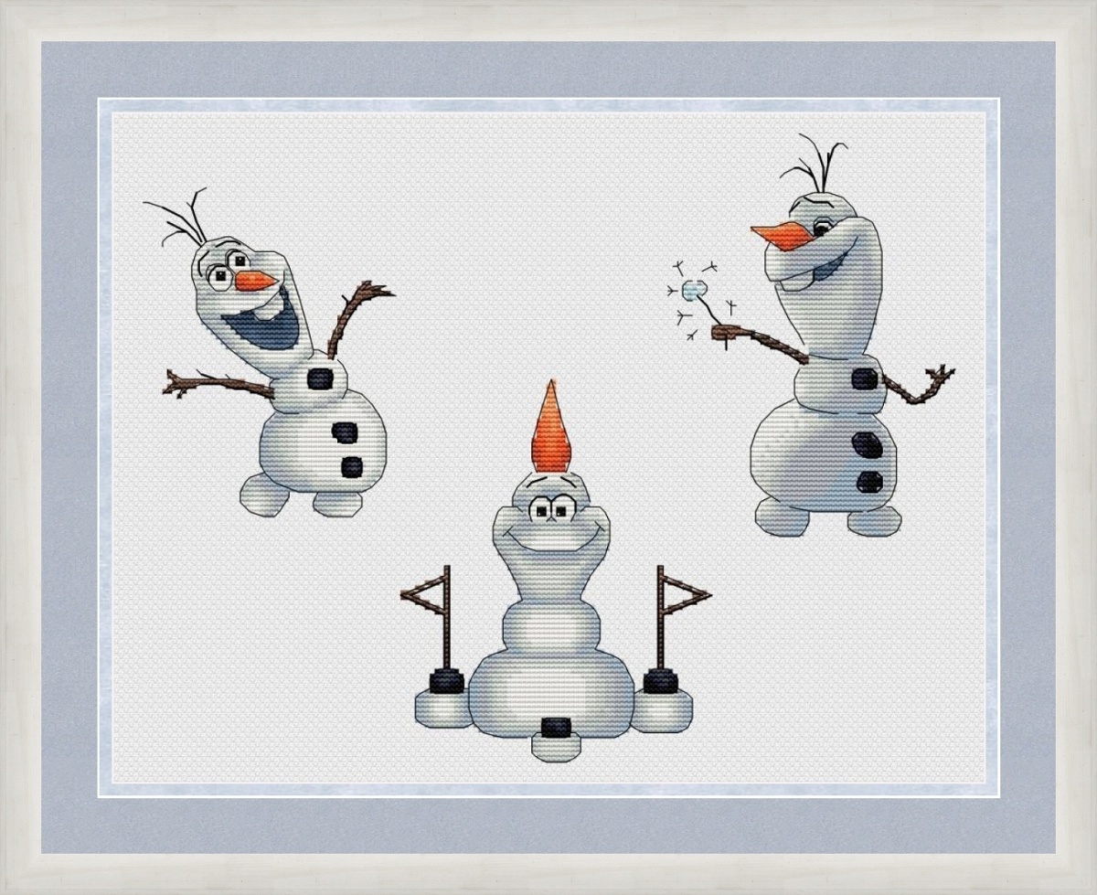Snowman Olaf Cross Stitch Pattern фото 1