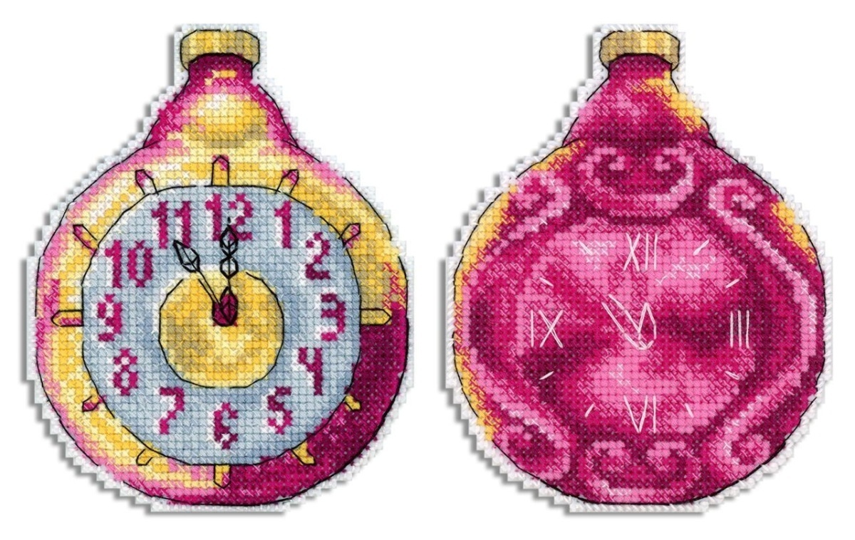 Soviet Christmas Ornaments. Watch Cross Stitch Kit фото 1