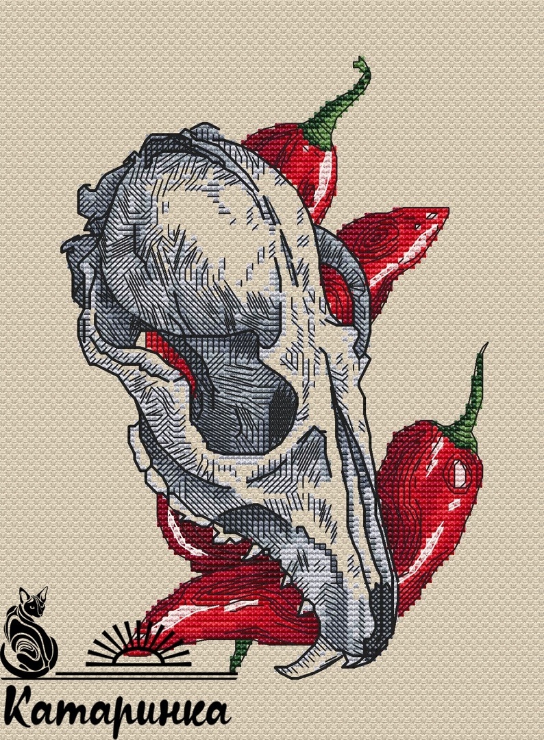Hot Pepper Cross Stitch Pattern фото 1