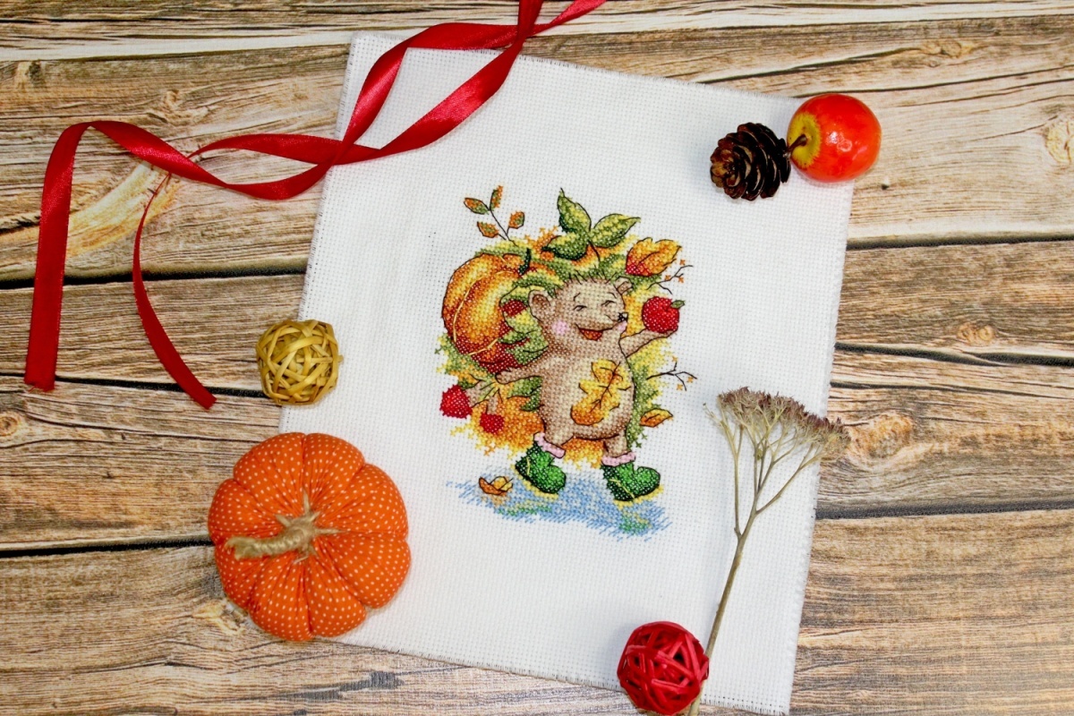 Autumn Hedgehog Cross Stitch Kit by MP Studia фото 3