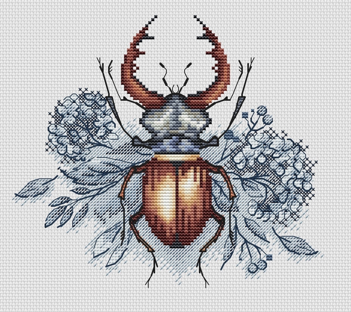 Beetle Cross Stitch Pattern фото 1