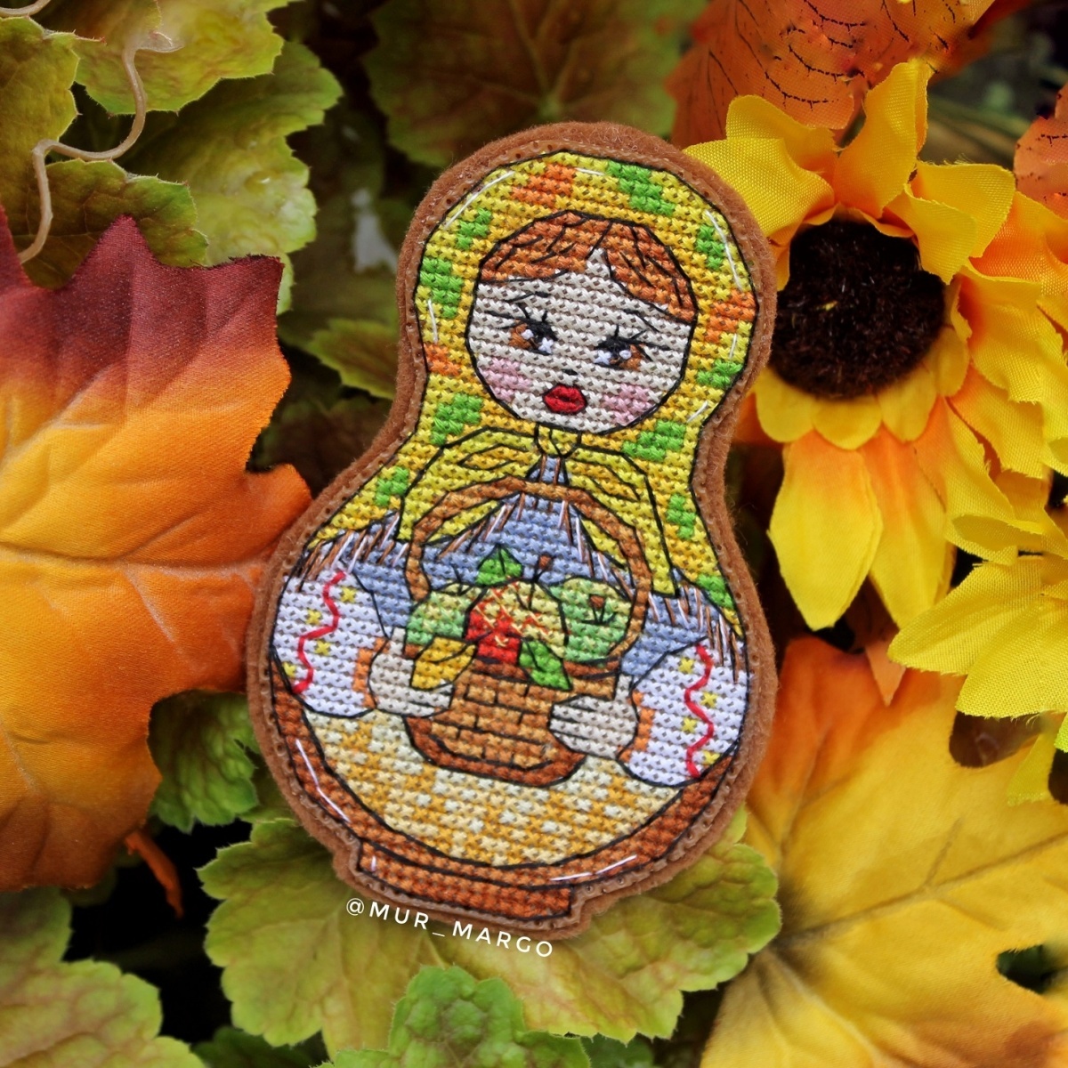Matryoshka Autumn Cross Stitch Pattern фото 3