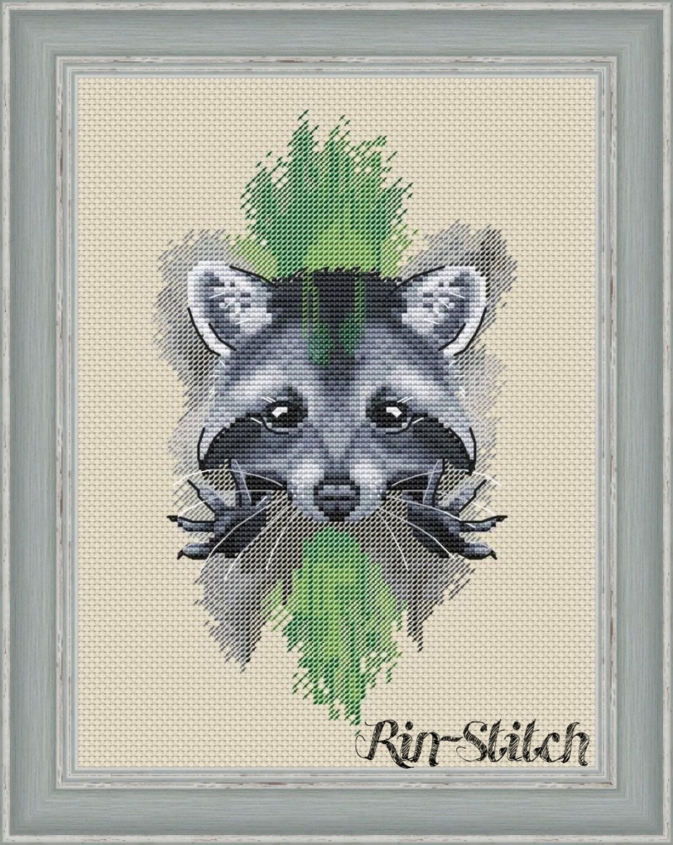 Raccoon Cross Stitch Pattern фото 1
